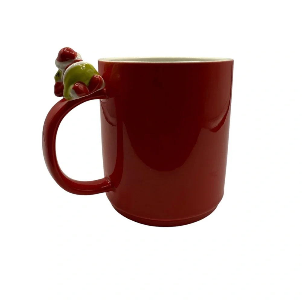 GRINCH CHRISTMAS MUG WITH MINI FIGURINE ON H